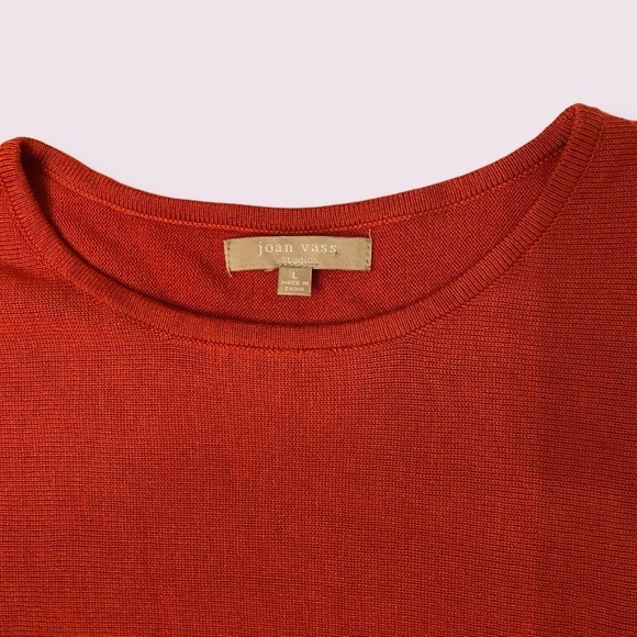 Joan Vass | Women’s | Burnt Orange Sweater with Side Zippers | Size: Large - Picture 5 of 5